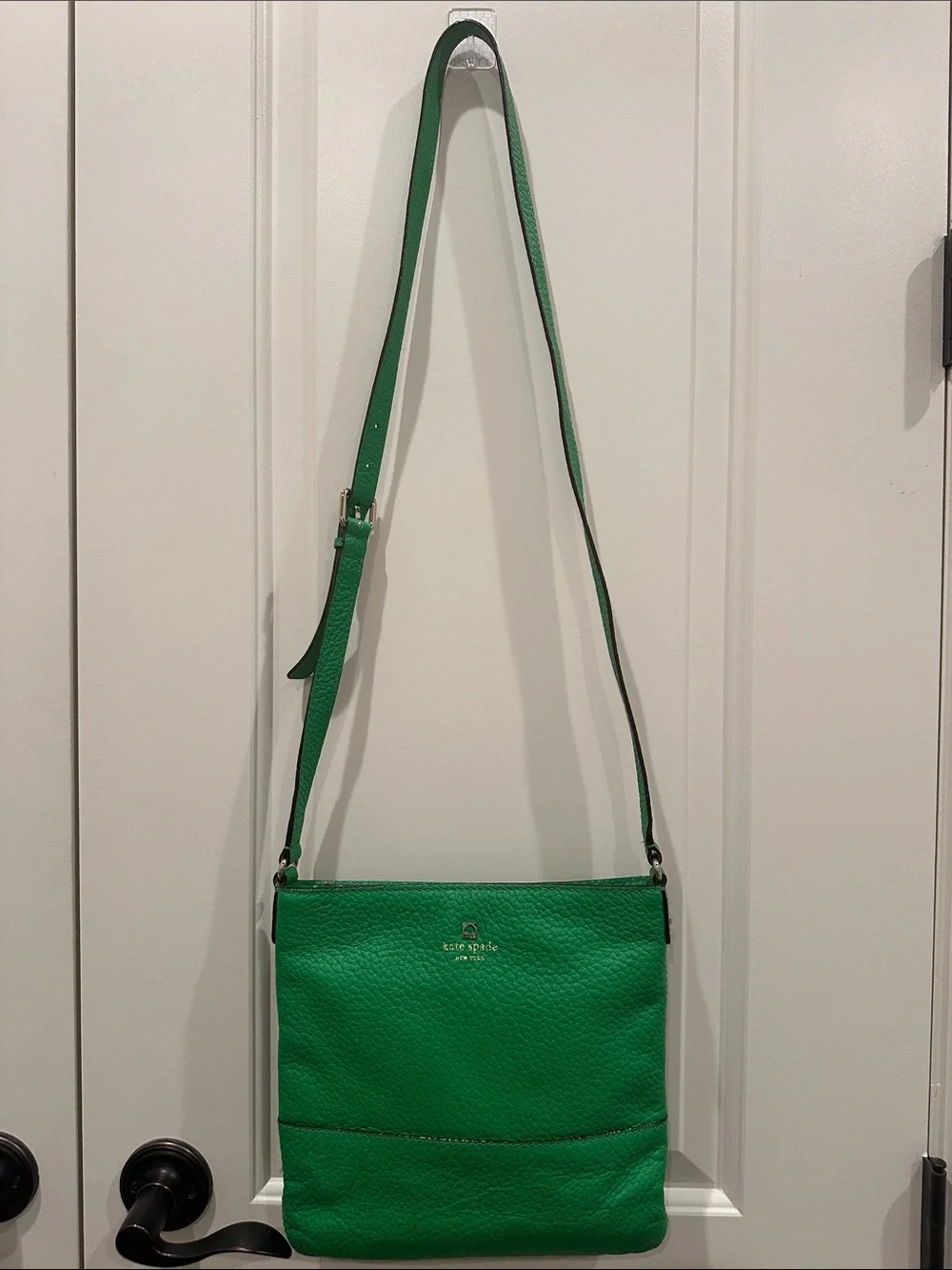 kate spade Bright Green Pebbled Leather Crossbody Bag